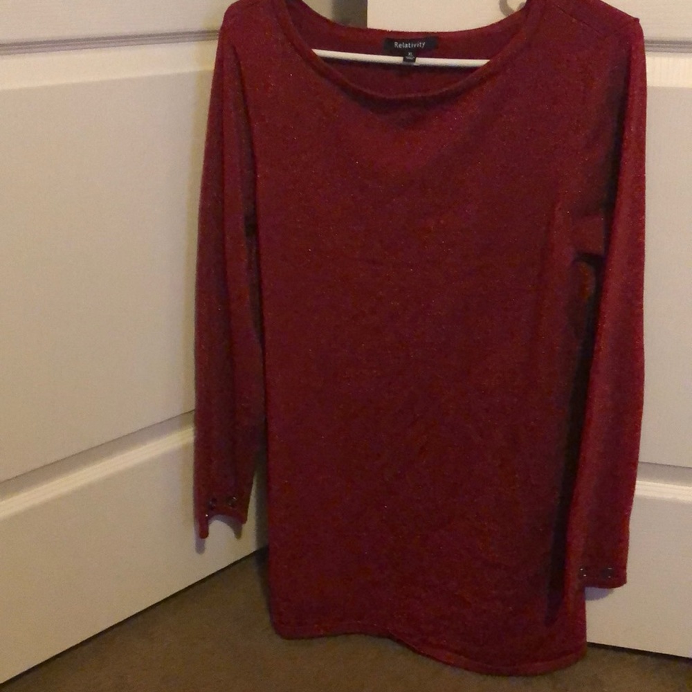Long, red blouse